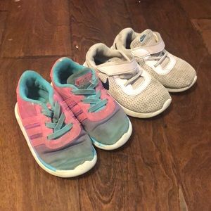 2 Toddler girl shoes size 6 & 7
